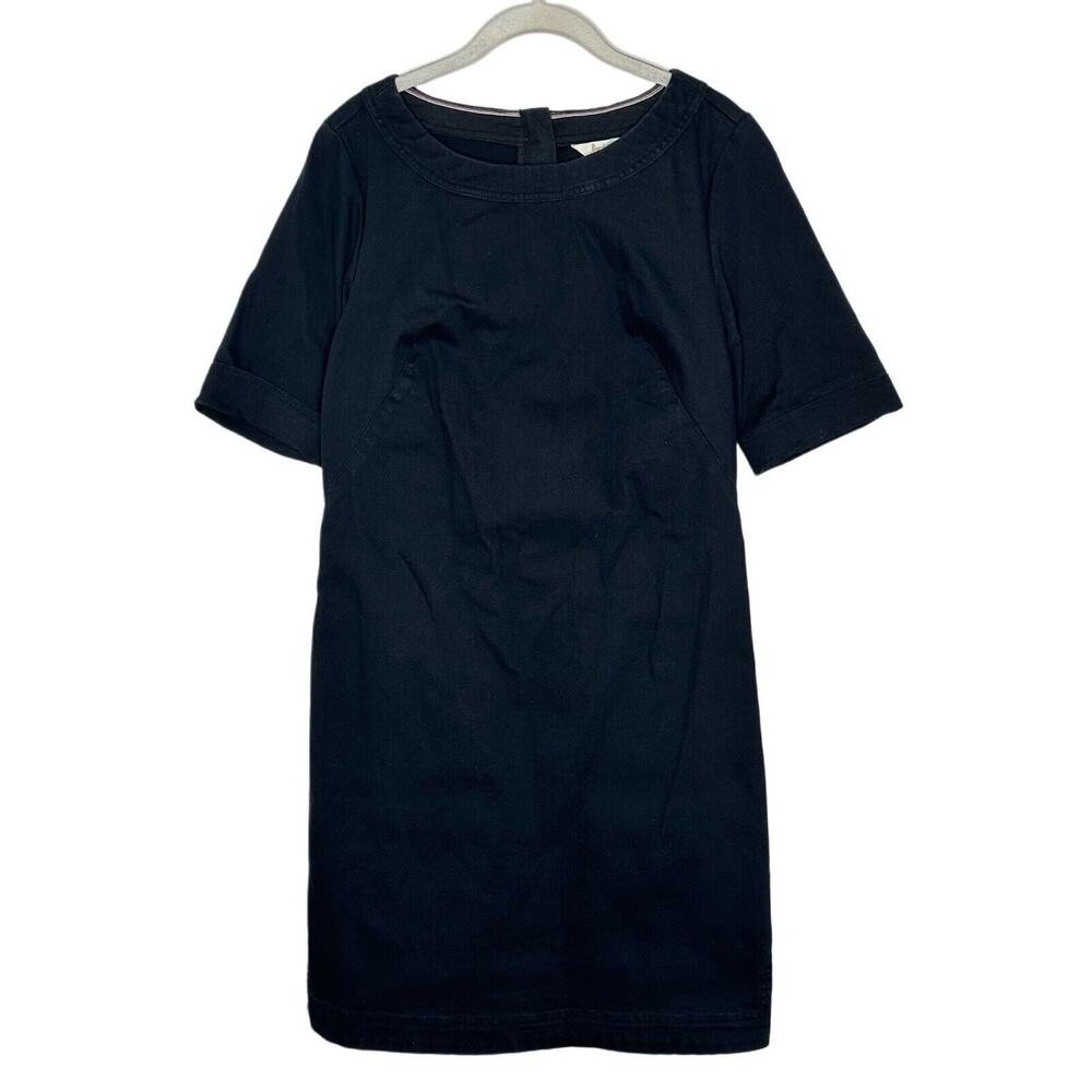 BODEN Women’s Cotton Black Short Sleeve Denim Short Sleeve Dress Size 8